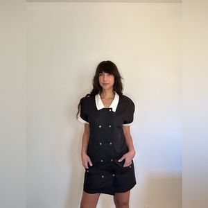 Donna Morgan Black & White Vintage Short-Sleeve Dress